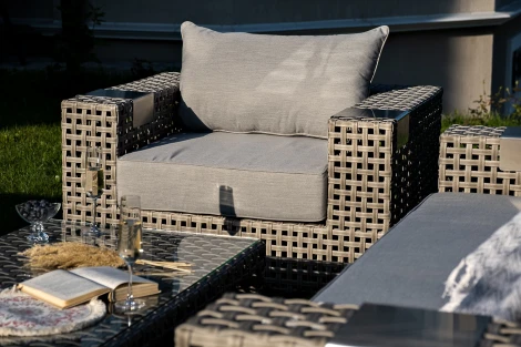 "Тито" лаунж-зона из искусственного ротанга, цвет серый 4SIS арт.УТ-00007461