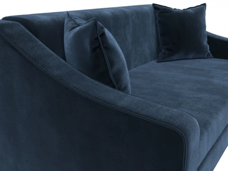 Диван прямой Лига-071 (ЛДСП,Брус,Фанера/Дерево/Велюр/Синий) Лига Диванов 129775