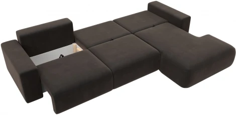 Диван угловой Лига-036 НПБ Классик Лонг правый угол (Коричневый/Велюр) Лига Диванов арт.121394