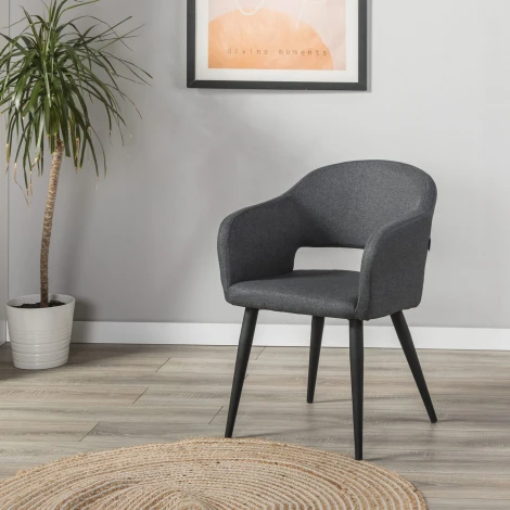 Кресло R-Home Oscar тёмно-серый/черный