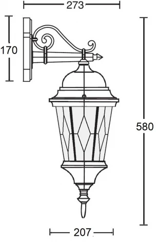 Настенный фонарь уличный Oasis Light ASTORIA 2M 91402M 02 Gw cover ромб (220V, IP44)