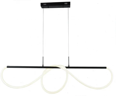 Подвесной светильник с гибким неоном светодиодный диммируемый Kink Light Далия 08041K,19 черный 150 Led 72W с пультом ДУ (регулировка яркости, 220V, умный дом - SmartLamp, на проводе)