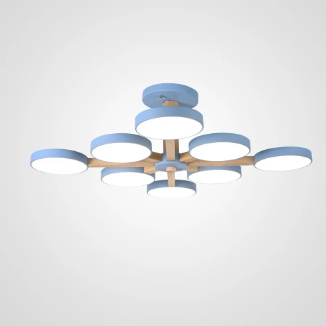 Потолочная люстра Wi-Fi на штанге Turna L8 Blue By ImperiumLoft Turna-B01 (LED, 220V, голосовое управление, умный дом - Алиса)