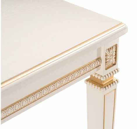 Деревянный стол Woodville Паветти слоновая кость / золото 505468