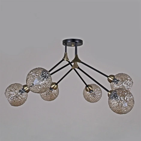 Потолочная люстра на штанге ILLUMICO IL0264-6CSQ-79 BK AB (220V)