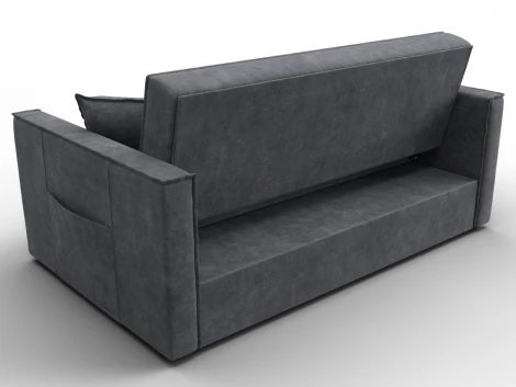 Диван прямой Лига-104 (140) (ЛДСП,Брус,Фанера,Велюр/Темно-серый) Лига Диванов 134864