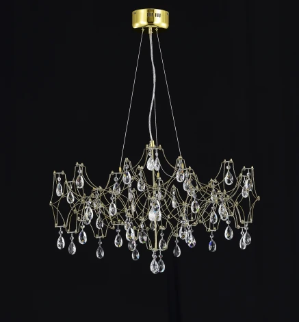 Подвесная люстра светодиодная с пультом и хрустальными подвесками Asfour MyFar Ileria MR2653-57P-50AD