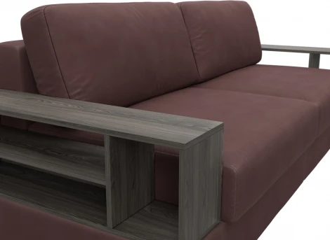 Диван прямой с 2 полками Лига-055 НПБ Лига Диванов (Замша) арт.129068