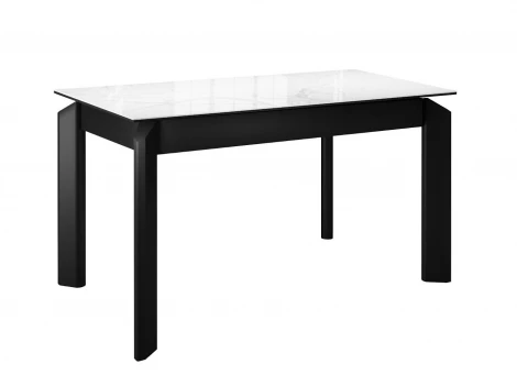 Стол DikLine KT140 керамика белый мрамор С39 глянец/опоры черные (2 уп) арт.00-00078029