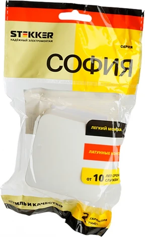 Выключатель одноклавишный (белый) Stekker София 49287