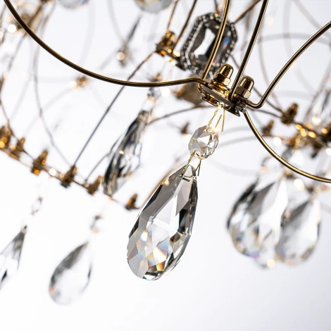 Подвесная люстра светодиодная хрустальная с пультом с регулировкой цветовой температуры Modelux MODELUX ML.7815.1050P GD