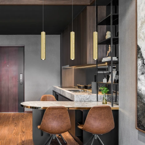 Подвесной светильник Elektrostandard Bong 50214/1 LED золото (220V, на проводе, круглые)