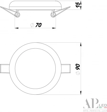 Точечный светильник встраиваемый APL LED Ingrid 3322.FAP222R/10W/4K (220V, круглые, IP40)