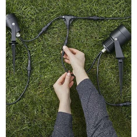 Датчик движения инфракрасный грунтовый Markslojd Garden 24, черный, 24V, IP44