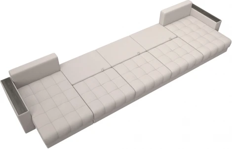 Диван П-образный с декором Лига-049 НПБ Мегалонг Лига Диванов (Замша) арт.128548