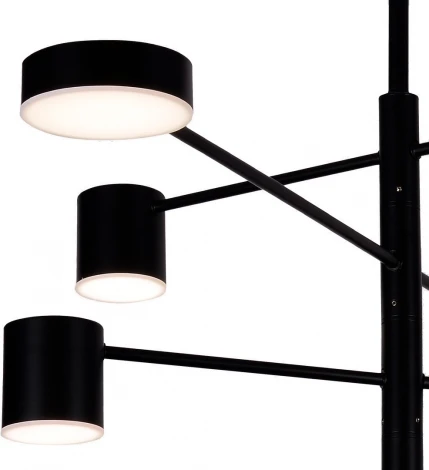 Потолочная люстра ярусная на штанге диммируемая Kink Light Мекли 07650-8D,19(4000K) черный Led 4*12w+4*16w с пультом ДУ (220V)