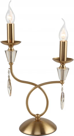 Настольная лампа 1053/05/02T Grace (220V, хрусталь, подвески, подсвечник, свеча, кольцо)