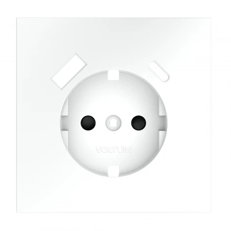 Накладка для розетки с заземлением и защитными шторками, с USB A+C Voltum S70 VLS001002 (белый матовый)