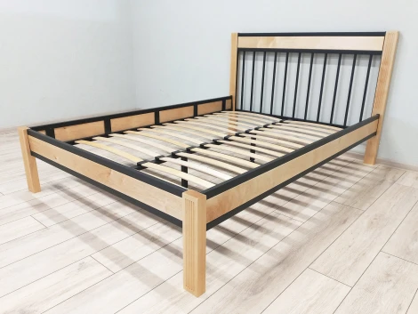 Кровать АГАТА 160, черный/натуральный Форвард Агата 102175