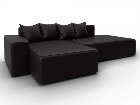 Диван угловой Лига-079 угол левый (ДСП/Пластик/Экокожа/Коричневый) Лига Диванов 129817L