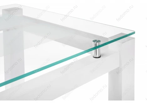 Стеклянный стол Woodville Бран белое дерево 462098