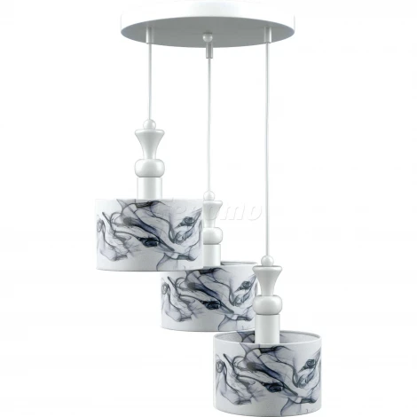 Люстра подвесная Lamp4you, 3 плафона, белый с синим