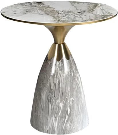 Кофейный столик Secret диам.40см x 54см, серый мрамор, металл, керамика Bradexhome арт.FR 1037