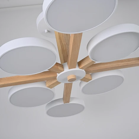 Потолочная люстра Wi-Fi на штанге Turna L8 White By ImperiumLoft Turna-B01 (LED, 220V, голосовое управление, умный дом - Алиса)