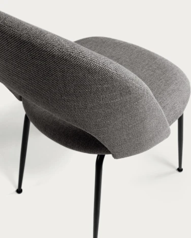 Обеденный стул La Forma (ex Julia Grup) Mahalia (Серый/ Фанера,Сталь,Металл,Пена)