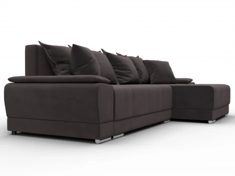 Диван угловой Лига-119 угол правый (ДСП,Брус,Фанера,ЛДС,Велюр/Коричневый) Лига Диванов 137093