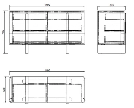 77IP-20861 Комод светлый с металл. каркасом 140*50*85см Garda Decor