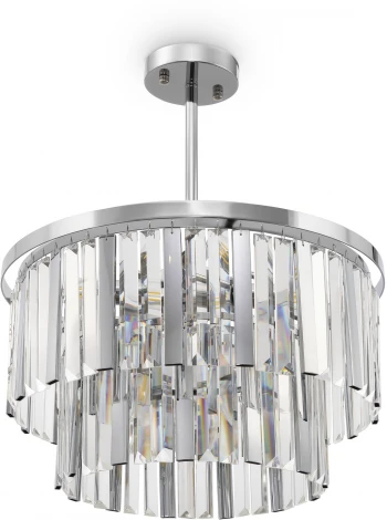 Потолочная люстра каскадная на штанге Freya Viviane FR11001PL-08CH (220V, хрусталь)