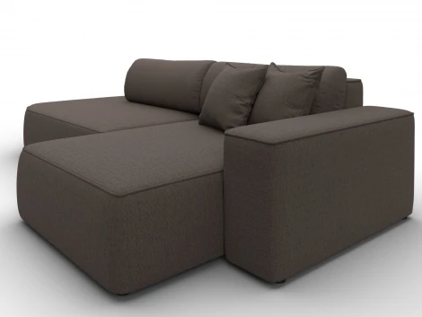 Диван угловой Лига-065 БП угол правый (ДСП,Рогожка/Коричневый) Лига Диванов 134784