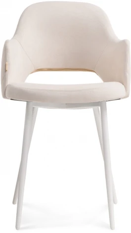 Стул Woodville на металлокаркасе Гутрид прошивка ромбы сзади белый / бежевый 504180