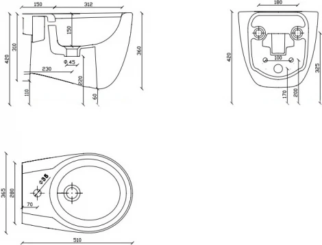 Биде подвесное Galassia Ergo 7110