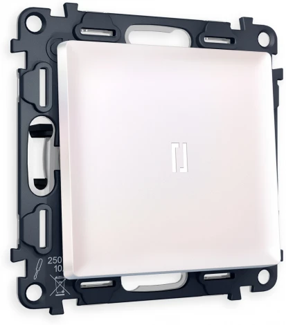 Комплект механизма Ambrella Volt 1-клавишного выключателя с подсветкой 5600K ALFA MA202015 Жемчуг QUANT