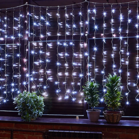 Занавес светодиодный, 3х2м. 160 светодиодов, белый свет Uniel ULD-C3020-160/DTA WHITE IP20