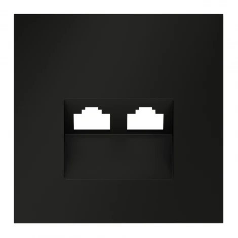 Накладка для розетки компьютерной двойной RJ45+RJ45 Voltum S70 VLS001408 (черный матовый)