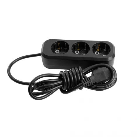 Удлинитель 3-х местный без заземления 3 метра (черный) Stekker Home 50419