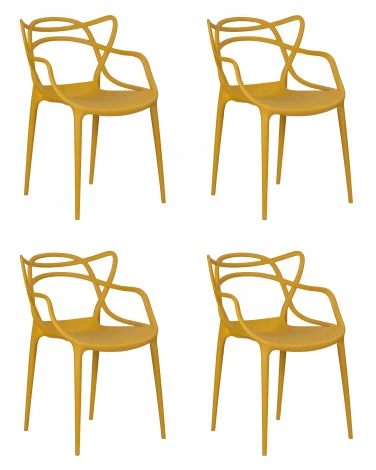 Набор 4 шт Стул обеденный DOBRIN MASTERS (горчичный (Y-03)) LMZL-PP601-N_P-Y-03