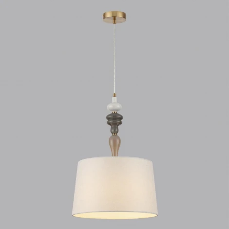 Подвесной светильник Odeon Light Homi 5040/1 античн.бронза/беж.абажур/металл/керамика E27 1*60W (220V, на проводе)