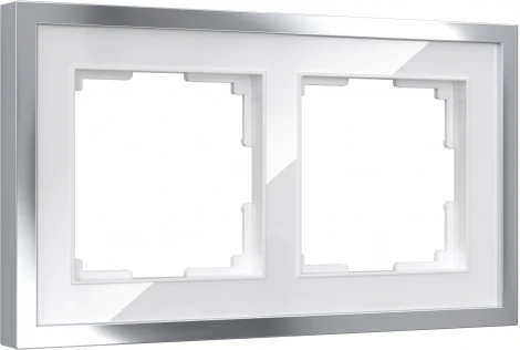 Рамка на 2 поста Baguette (белый/серебро) Werkel W0022850 (a060231)