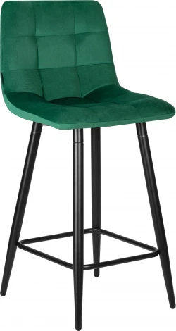 Стул полубарный DOBRIN OLIVIA (черные матовые ножки, зелёный велюр (108-64))