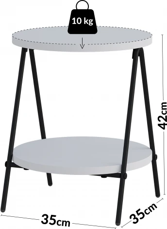 Стол приставной ESSEL SIDE TABLE (Белый) LEVE