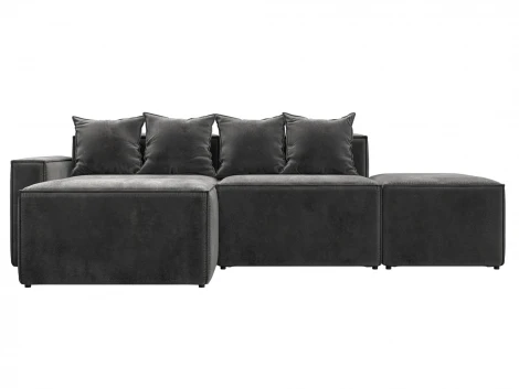 Диван угловой модульный Лига-063 угол левый (ДСП/Пластик/Велюр/Серый) Лига Диванов 129795L