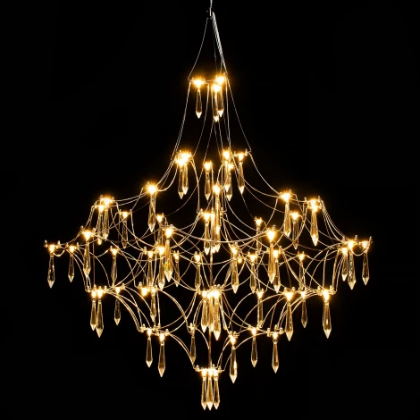 Подвесная люстра светодиодная хрустальная с пультом ILLUMICO IL0909-800HX-66 Ether