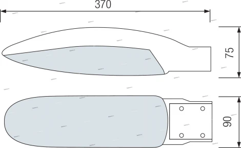 Светильник уличный консольный светодиодный Horoz, 1 плафон, серый, прозрачный