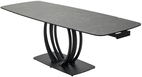 Стол MATERA 160 NERO KL-116 Черный мрамор матовый, итальянская керамика/ черный каркас М-City