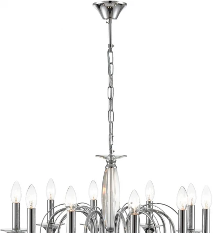Подвесная люстра Lumion Laoka 8032/10 хром, металл/хрусталь Е14 10*40W 220V (подвески, на цепи, подсвечник, свеча)