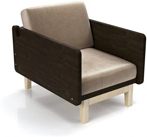 Кресло Arsko Двалин венге велюр бежевый